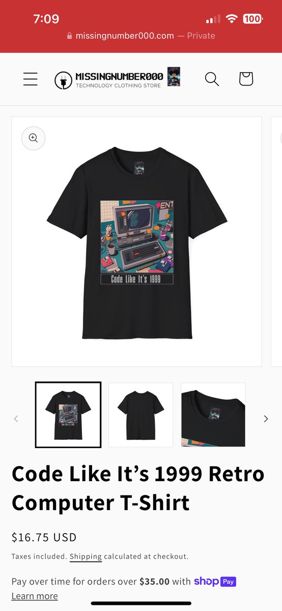 Missingnum000's tweet photo. 🖥️ Throw it back to Y2K vibes! 'Code Like It's 1999' 🕹️ Retro-inspired tee for the nostalgic coder in you. Grab yours now for $16.75 at [https://t.co/pyq7U65XbX](https://t.co/8CCtUlSHTk) 🎶 Free shipping on $75+ orders! #RetroTech #CoderLife #VintageStyle https://t.co/saduXchAoI