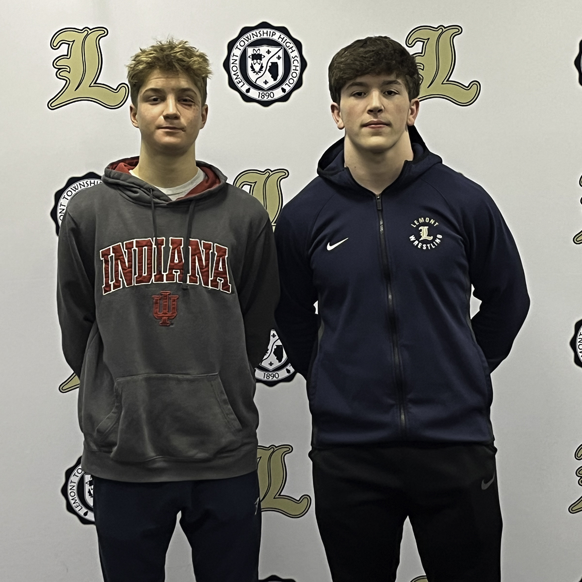Before they hit the road for the University of Illinois, <a href="/LemontWrestling/">Lemont Wrestling</a> celebrated its 2025 IHSA Class 2A state qualifiers! Good luck to Cory Zator (left, 132 pounds) and Judah Heeg (190 pounds) as they pursue some hardware this weekend. #WeAreLemont