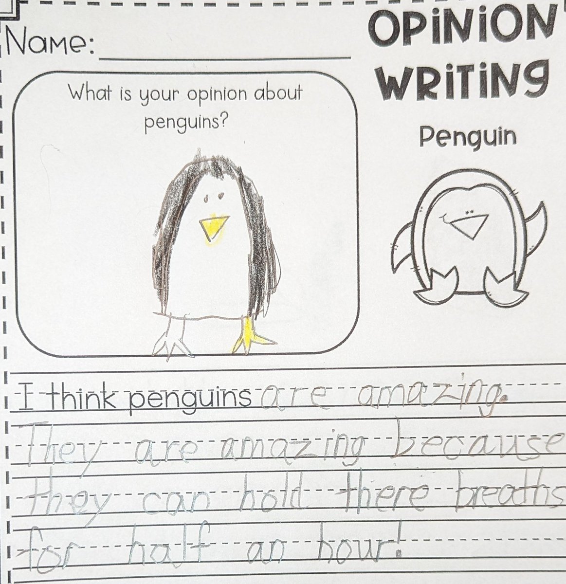 ourplayandart's tweet photo. March of the penguins 
at the horizon -- sway, stumble 
Yet, amazing grace
#kiddoodle
#kidwriting
#haiku
#vss365 https://t.co/2V4MxD86Fe
