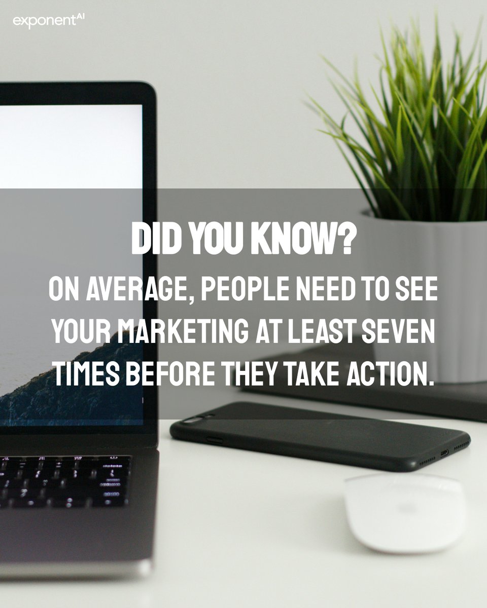 exponentai's tweet photo. Think posting a few times is enough to get customers?

Not quite.

Repetition builds trust, reinforces your brand, and keeps you top of mind. Consistency isn’t just important—it’s essential.

So, are you showing up enough? https://t.co/GYZHNMjFxb