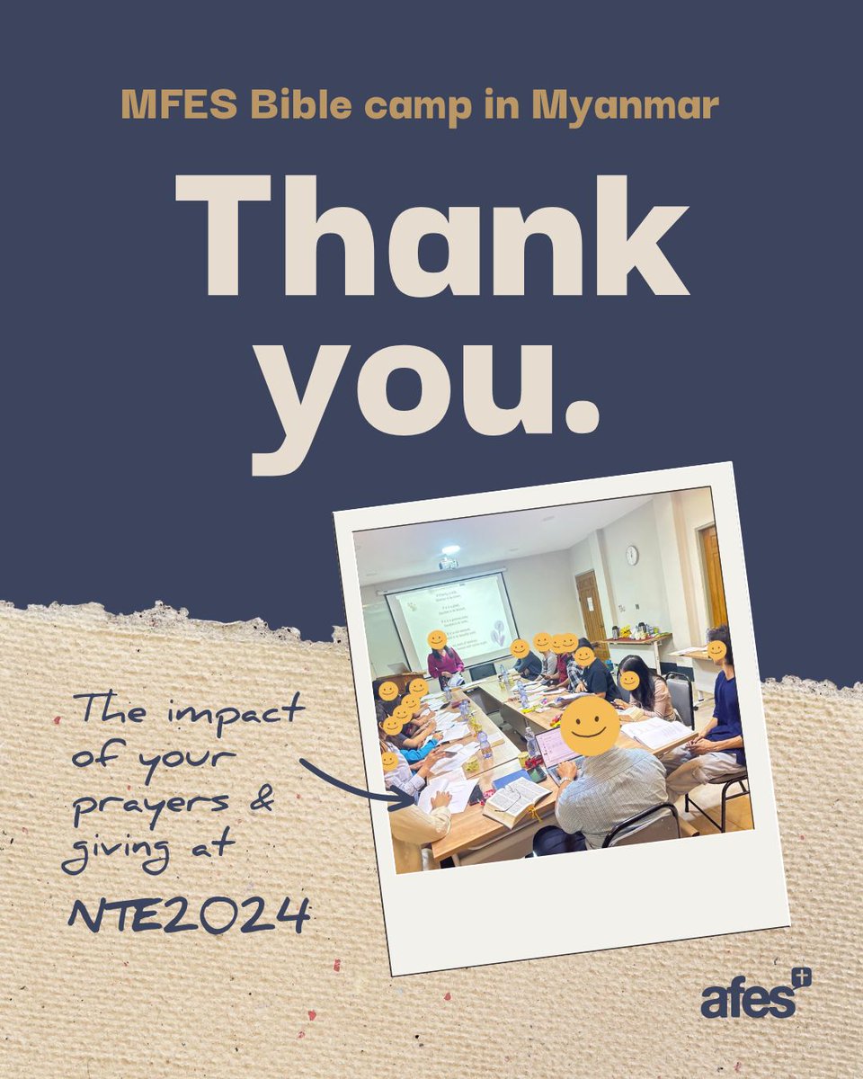 Your generosity at NTE2024 helped make the MFES equivalent of NTE happen in Myanmar. ❤️ This is just one of the ways we have been able to partner with our sister movements in Myanmar, thanks to your willing hearts to give and hearts that love our brothers and sisters there. 😊