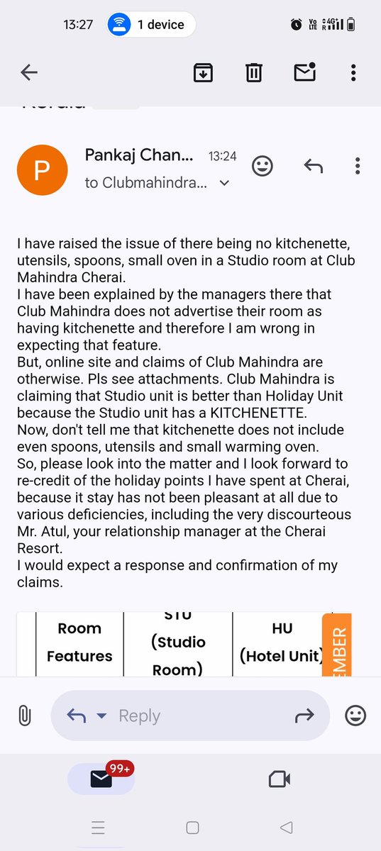 PeeCee1969's tweet photo. And they say that Kitchenette is not their standard feature..ask me where is it in writing... SO HERE IT IS... Straight from their own site .where they claim that Studio has kitchenette ... @anandmahindra #clubmahindra https://t.co/ruCBUkIPKp