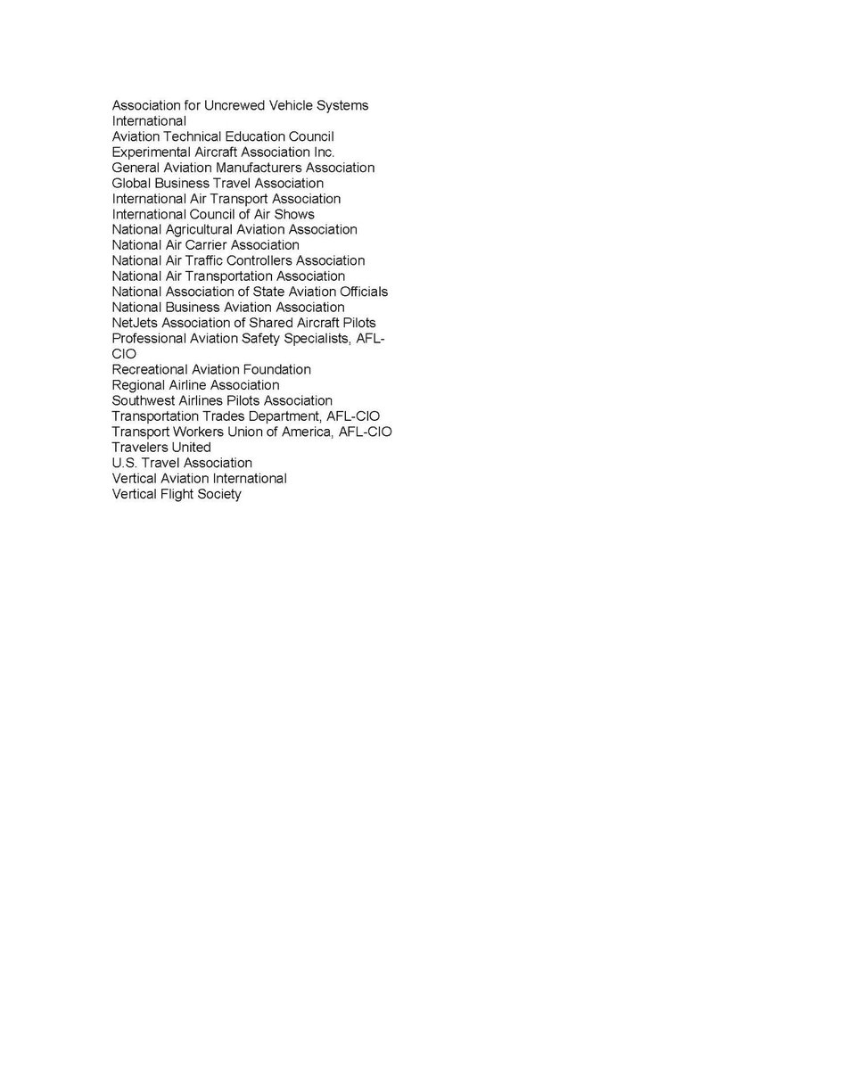 The entire airline industry - airlines, airports, manufacturers, general aviation, unions - penned a letter to lawmakers on the operational safety and efficiency of the National Airspace System, and affirmed alignment “on not pursuing privatization of U.S. air traffic control”