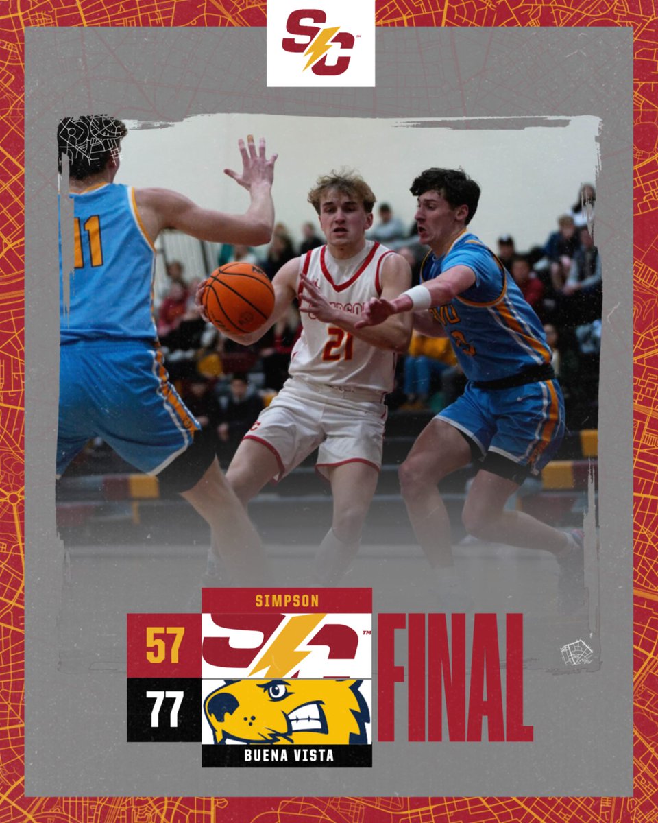 Final score for the year. Thank you to our seniors, supporters and fans for all your support this season. 
We can't wait to see you next year!

🔗 linktr.ee/simpsonmbasket…  

#rollriversMBB #d3hoops