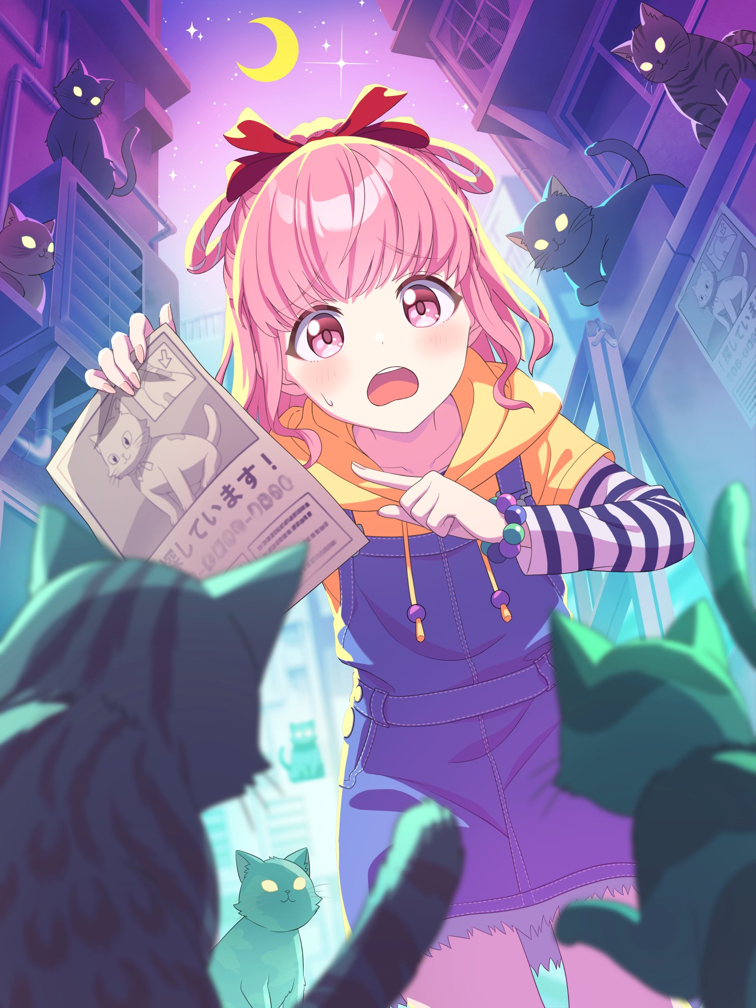イラスト原画　見上げる表情がとても可愛らしい「猫の関心事」 88756_thumbnail.png