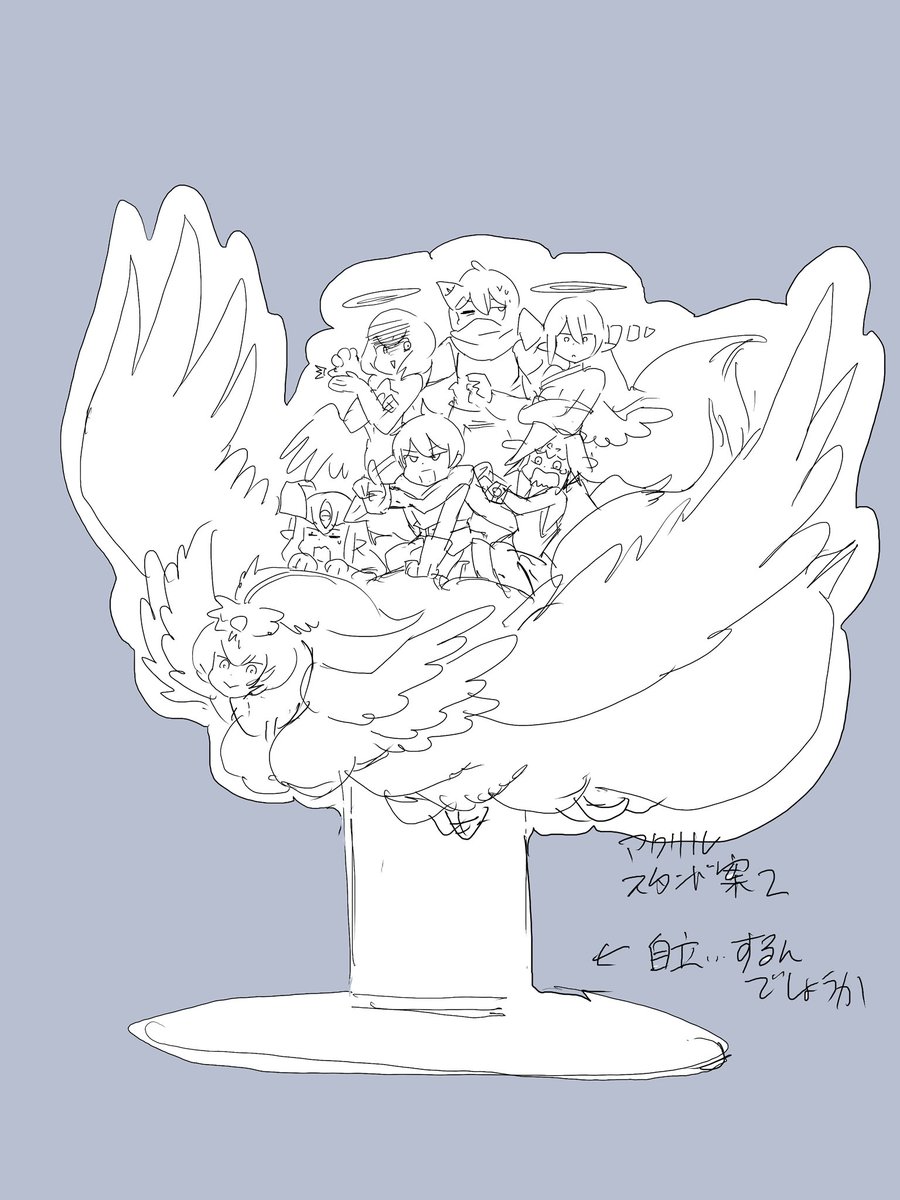 昼落書き。欲しいアクリススタンドを考えている 