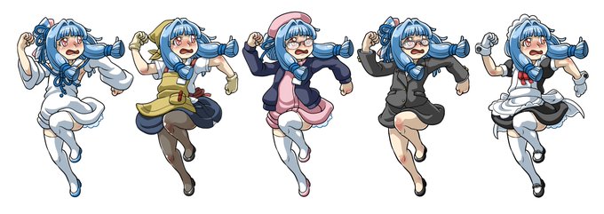 葵さんシリーズの動画で使用した逃走用の立ち絵です。対象の施設ごとに衣装替えてたので、今より凝った事してたなと思います。 