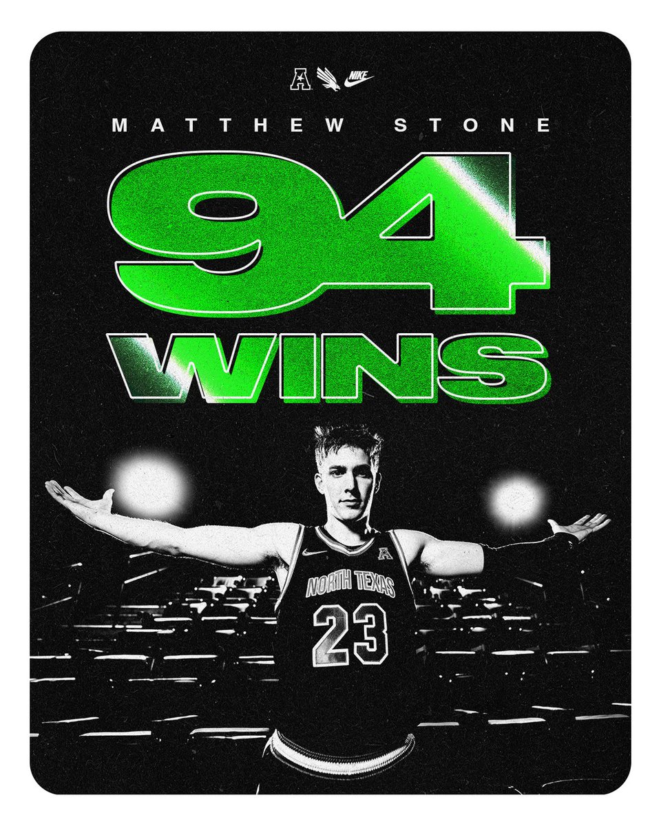 UNT Basketball (@meangreenmbb) on Twitter photo No Mean Green player in program history has been part of more wins than Stone!
#GMG | <a href="/MjStone23/">Matthew Stone</a> No Mean Green player in program history has been part of more wins than Stone!
#GMG | <a href="/MjStone23/">Matthew Stone</a>