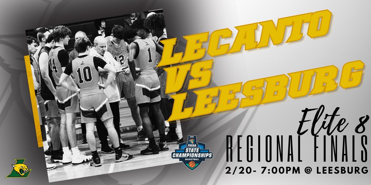 Tomorrow night 7:00 in Leesburg, Lecanto Panthers will be in the Elite 8 vs Leesburg. It will be a great game. 1-1 vs Leesburg this year, let’s see our boys defeat and head to States! Come out and support!