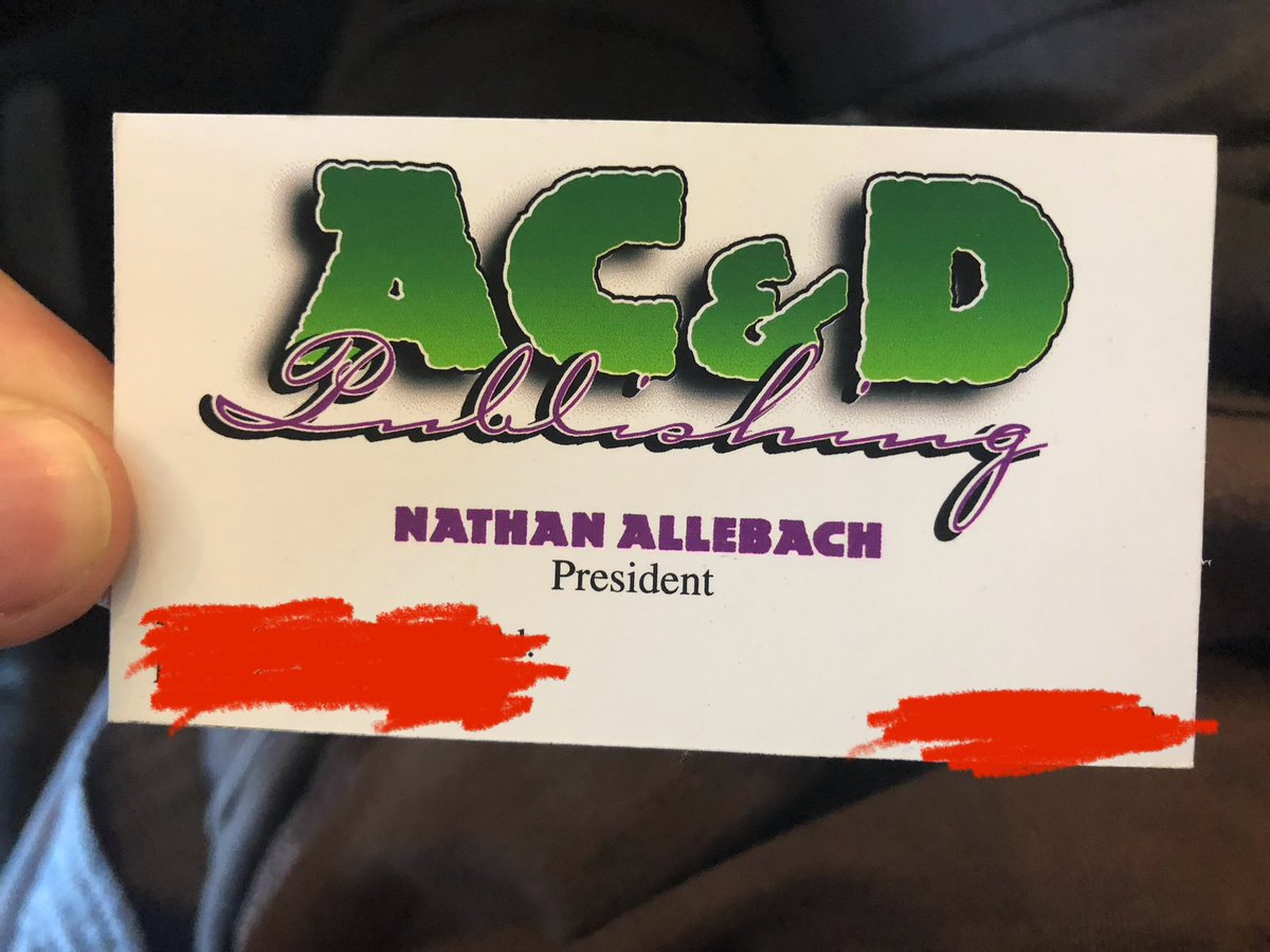 Was digging through storage and found these business cards my dad made me and two friends when we started selling my comics to classmates in 5th grade (for $0.50 a pop). 

I remember it meant the world to me. Can’t wait to nurture creativity like this with our kids as they grow