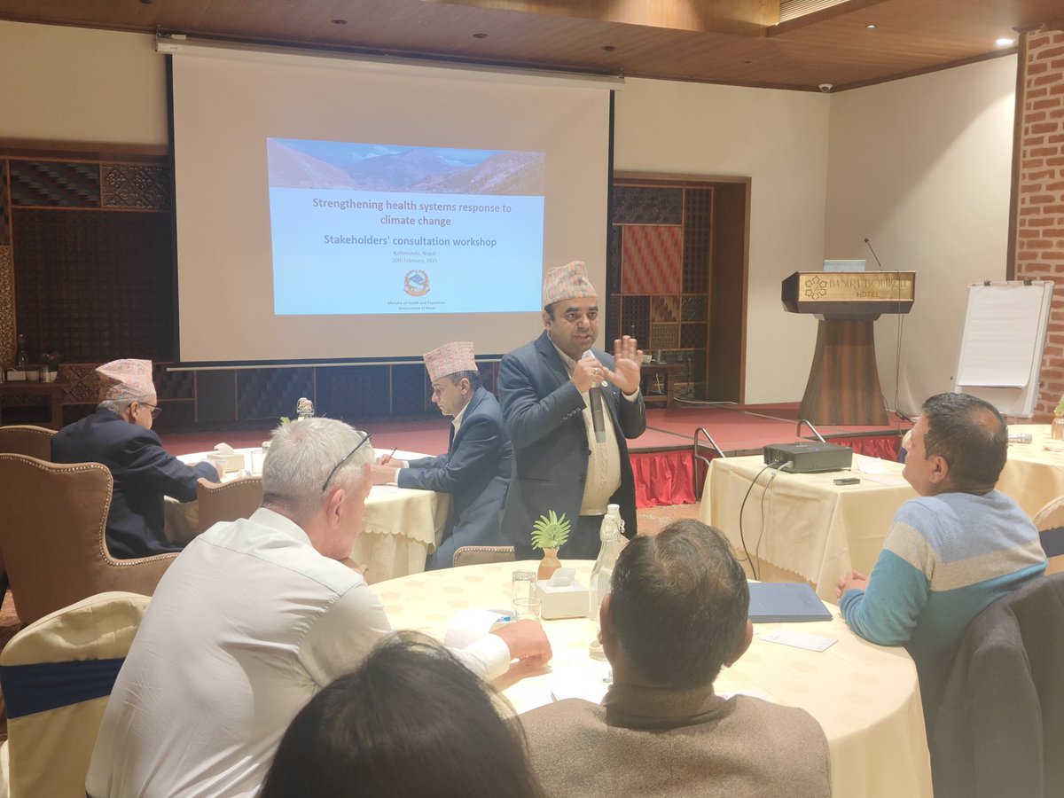 ghanshyamgt's tweet photo. In relation to health systems response to climate change, #HNAP and #NDC serve as key policy frameworks  and there is a greater need to align stakeholders efforts for synergetic effects-Dr Bhim and Dr Samir from @mohpnep highlighted in the stakeholders' workshop.
@HERDIntl https://t.co/RQOHRl6Vcq
