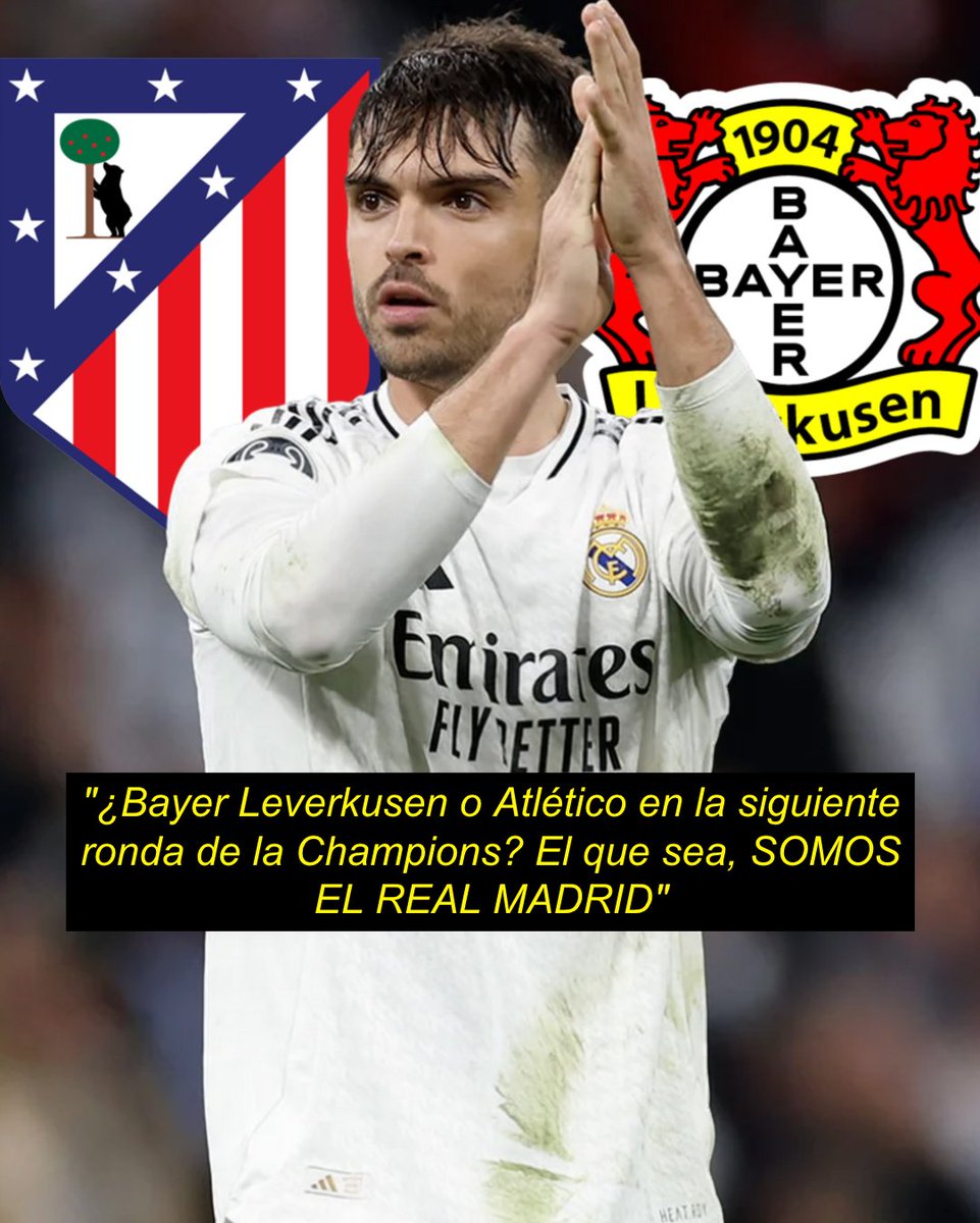 — RAÚL ASENCIO: "¿Atlético o Bayer Leverkusen? Que nos toque el que sea, SOMOS EL REAL MADRID. Nos da igual uno que otro".

El canterano del Real Madrid que llegó a la élite para quedarse.  

MADRIDISMO PURO.