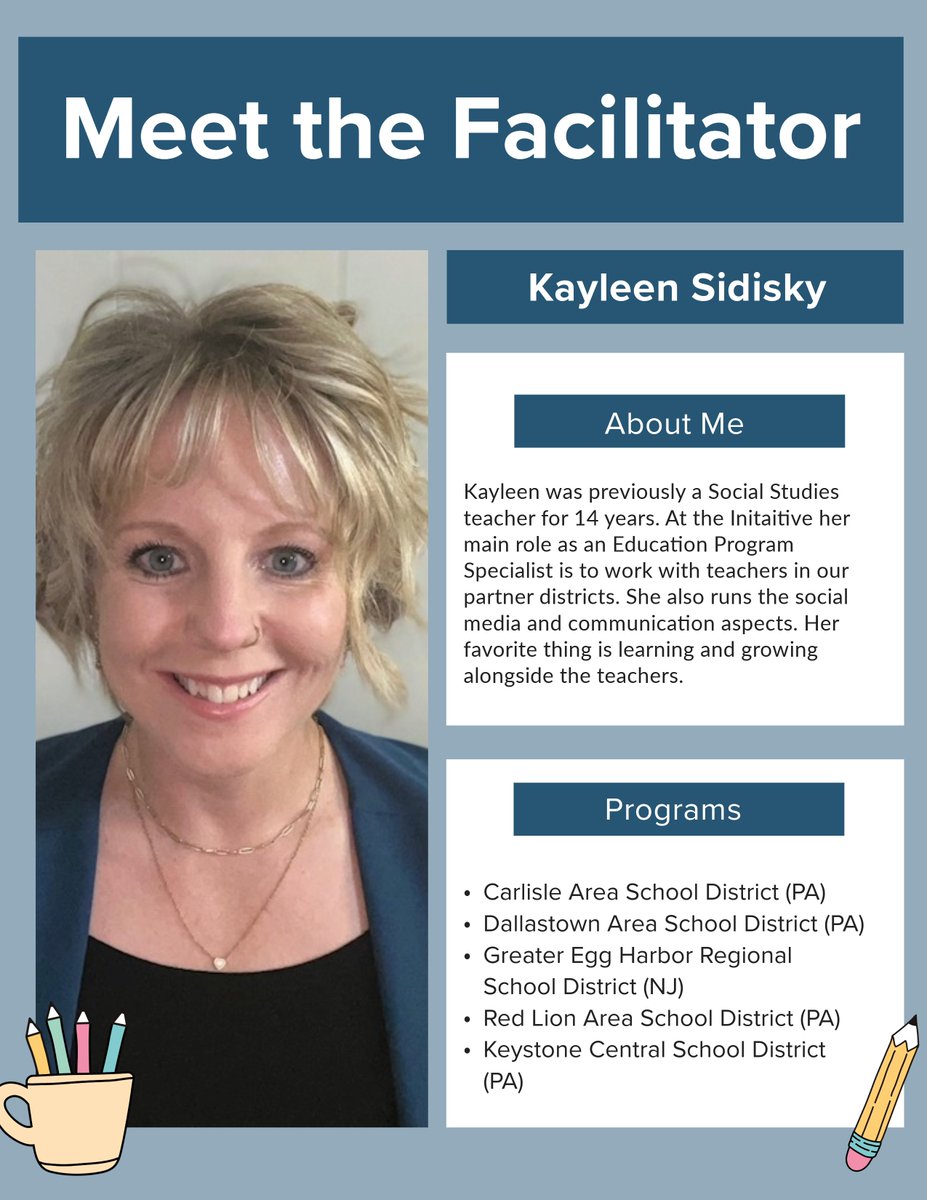 🌟 Meet Kayleen! 🌟

After 14 years teaching social studies, she now supports 5 programs across PA &amp; NJ &amp; runs our communications!  She loves traveling, collaborating &amp; seeing educators thrive. 
Off-duty? She’s with her nieces, her Rottweiler, or cheering on PSU &amp; the Phillies!⚾