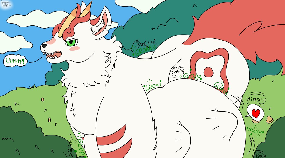 NewfoundlandRep's tweet image. It looks like Bixie ate someone who is making him shake his full belly. Will it be a human or his brother Tianlu?

#vore #furryvore #vorebelly #vorefurry #voreart #belly #bellyfat #fat