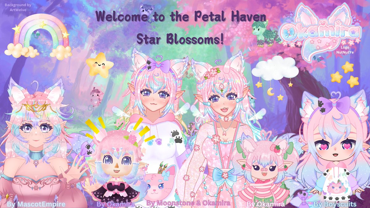 OkamiraVT's tweet image. Hi I’m Okamira!🌸🌟☁️🌈
I’m a Vtuber, Artist, Live2D Rigger, SkyBlossom Wolf-elf & streamer on Twitch & YT! My goal is to spread the love of God, inspire you to never give up & provide a safe place for anyone who stops by! Welcome to The Petal Haven!
Art: #Miradoodle #Okamirart