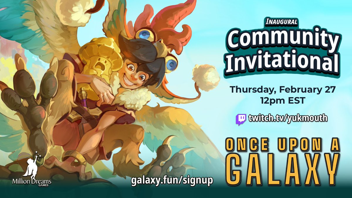 Think you are good enough to be a champion?! 

Introducing our first ever Community Invitational Tournament!!! 6 random players who will compete for the title of Community Champion. Sign-ups close 2/21 at 7pm EST!

Join the Discord and find out more at galaxy.fun/community-invi…!