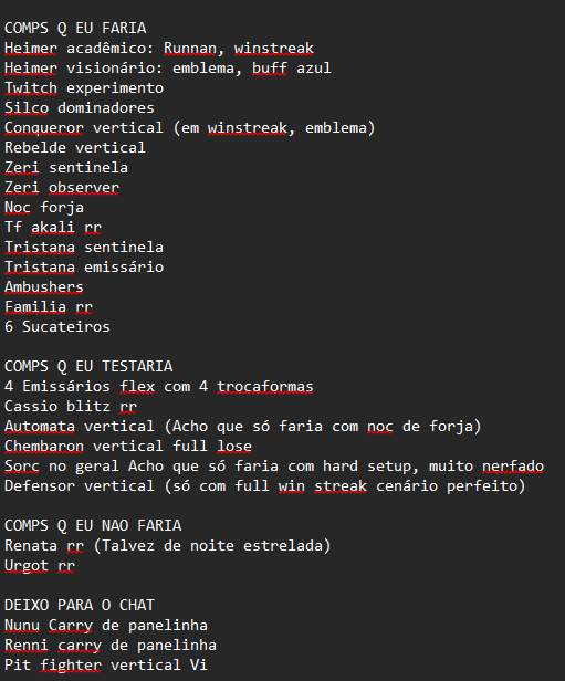 PREVISÃO DO META PARA O PATCH DE AMANHÃ.