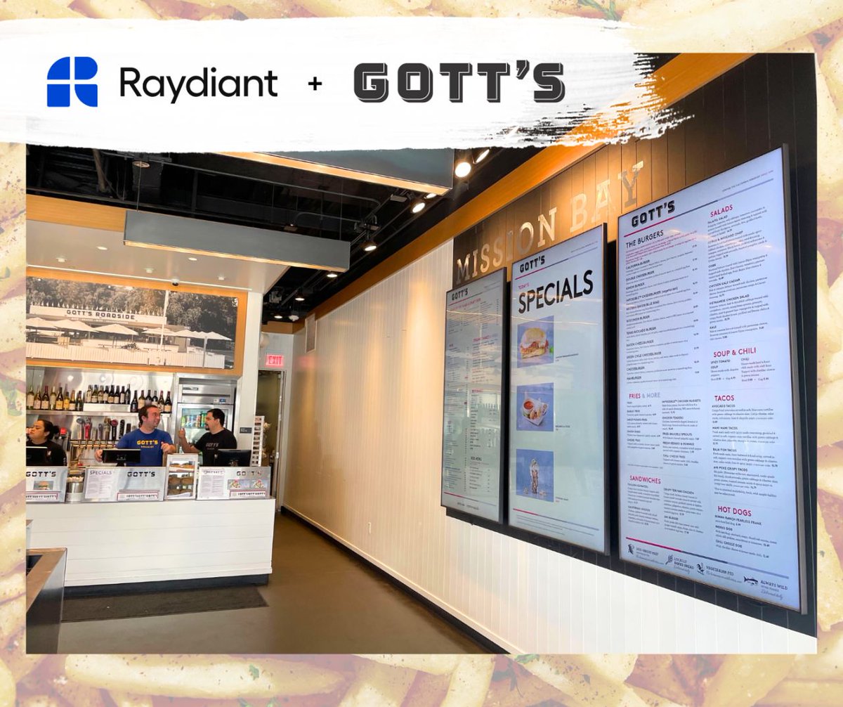 Feast your eyes on these stunning digital menu boards at Gott's Roadside! 🍔✨ 

Powered by Raydiant, they make ordering your favorites faster, easier, and oh-so-beautiful. 🤩

#raydiant #digitalmenus #gottsroadside