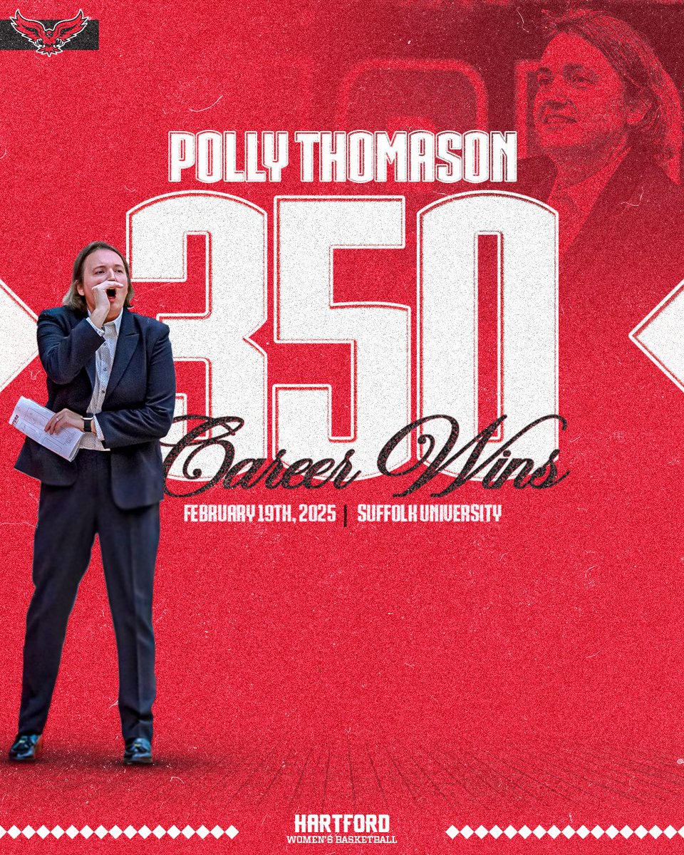 350! 

With the Win Today Over Suffolk University, Head Coach Polly Thomason Won Her 350th Collegiate Game! 

#HawkPride