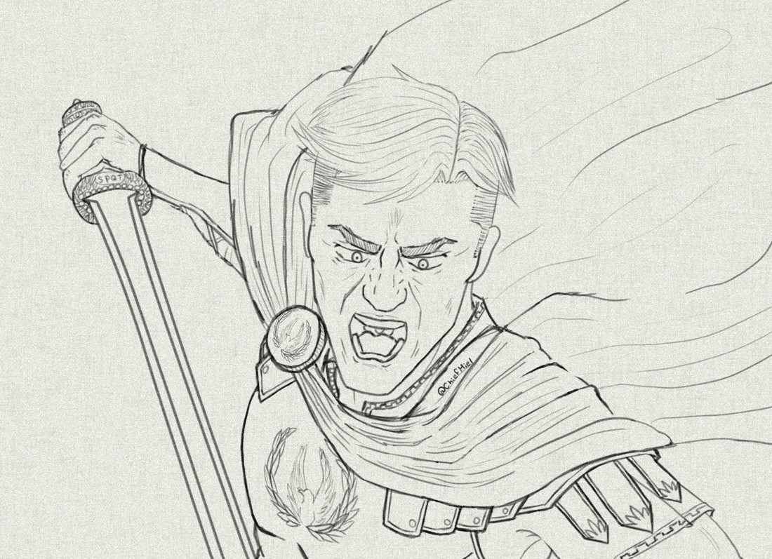 ChiefMiel's tweet photo. As promised, please enjoy my version of our beloved Legatus Erwin.

I'll finishing this piece with color, shading, and highlights if it gets 25 reposts.

Please consider helping my account grow. Many thanks in advance. 🙇‍♀️

#RomanErwin #CommanderErwin #ErwinSmith https://t.co/klg9OSaIrU