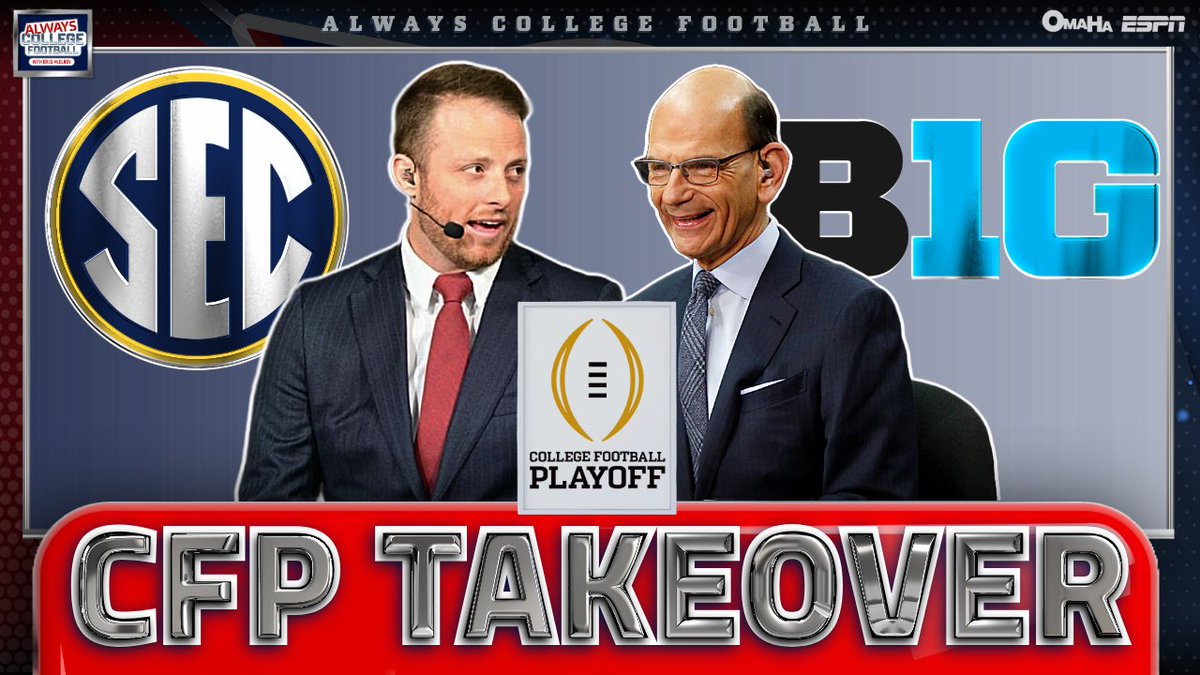 Always College Football (@alwayscfb) on Twitter photo Today on Always College Football:
🔘 <a href="/GregMcElroy/">Greg McElroy</a> and <a href="/finebaum/">Paul Finebaum</a> discuss B1G and SEC's push for CFP expansion
🔘Greg's thoughts on what the brackets should be
🔘Do we care more about the sport or the playoff?
WATCH ⬇️
🔗: youtu.be/tJJwvYrcrBA?si… Today on Always College Football:
🔘 <a href="/GregMcElroy/">Greg McElroy</a> and <a href="/finebaum/">Paul Finebaum</a> discuss B1G and SEC's push for CFP expansion
🔘Greg's thoughts on what the brackets should be
🔘Do we care more about the sport or the playoff?
WATCH ⬇️
🔗: youtu.be/tJJwvYrcrBA?si…