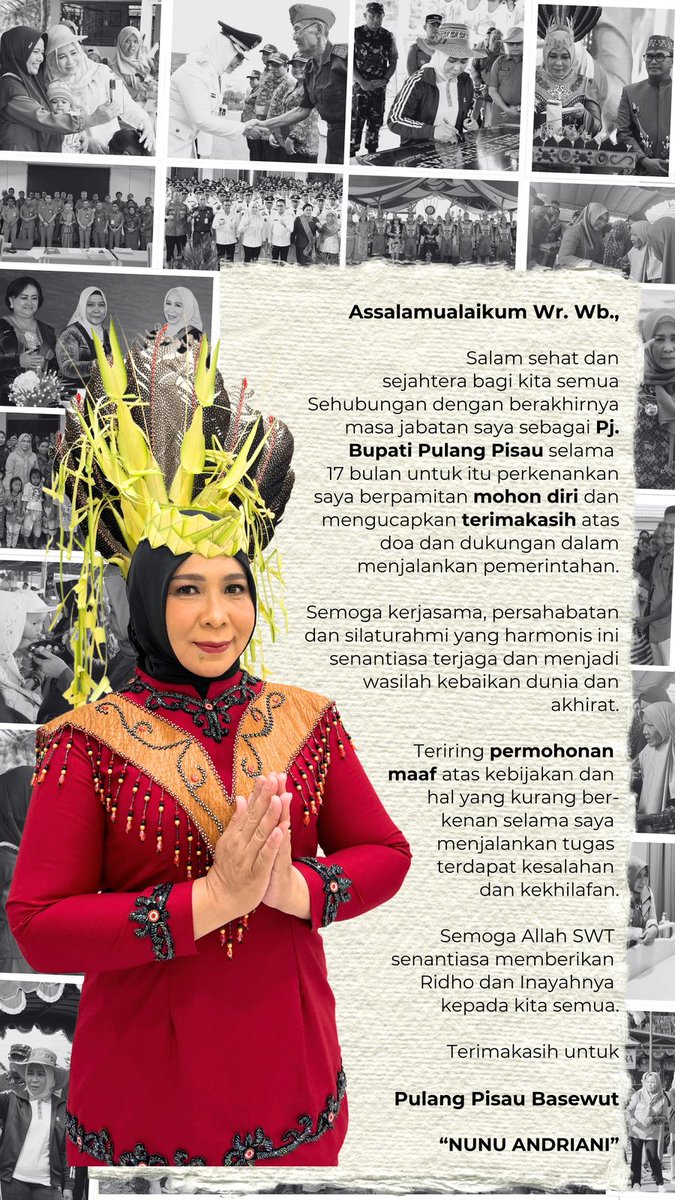 KominfoPulpis's tweet photo. Terima kasih Ibu Pj Bupati Pulang Pisau Hj Nunu Andriani, SE, M.Pd https://t.co/vXLwlJEhr6