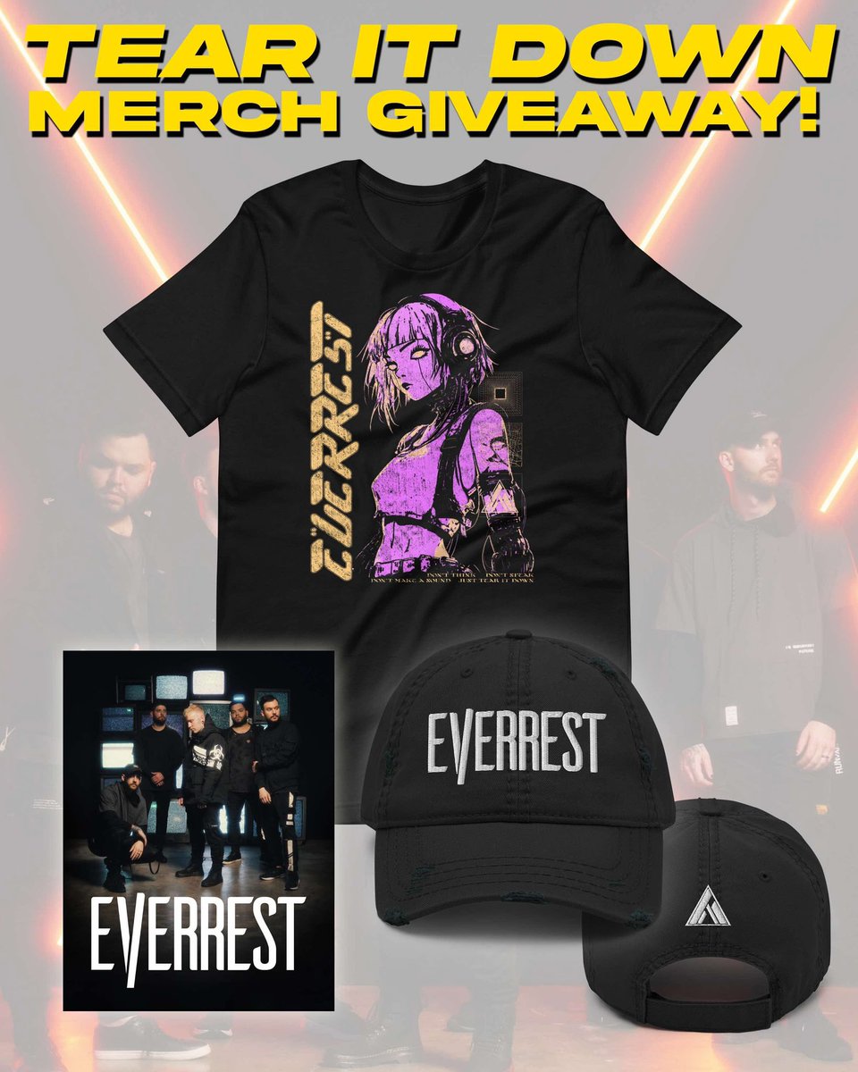 everrest_band's tweet image. Our new single, 𝚃𝚎𝙰𝚛 𝚒𝚃 𝚍𝟶𝚆𝚗, will be yours in two days and we’d love for you to win some free merch to celebrate!

To enter our MERCH GIVEAWAY, pre-save the song and comment DONE on this post. One winner will be announced on 02.24 at 12PM CST! 💜

📸: @whosmattrush