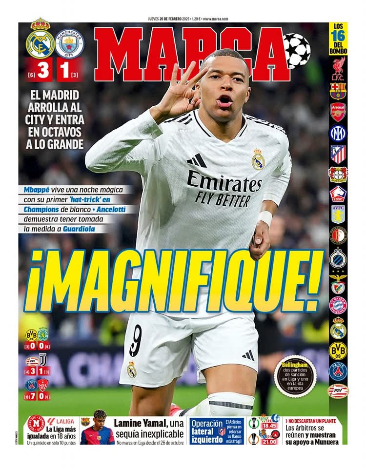 FutbolerosFClub's tweet photo. Portada del Diario Marca de España (19 de Febrero 2025)
#futbolerosfc https://t.co/uxsKamVE2k
