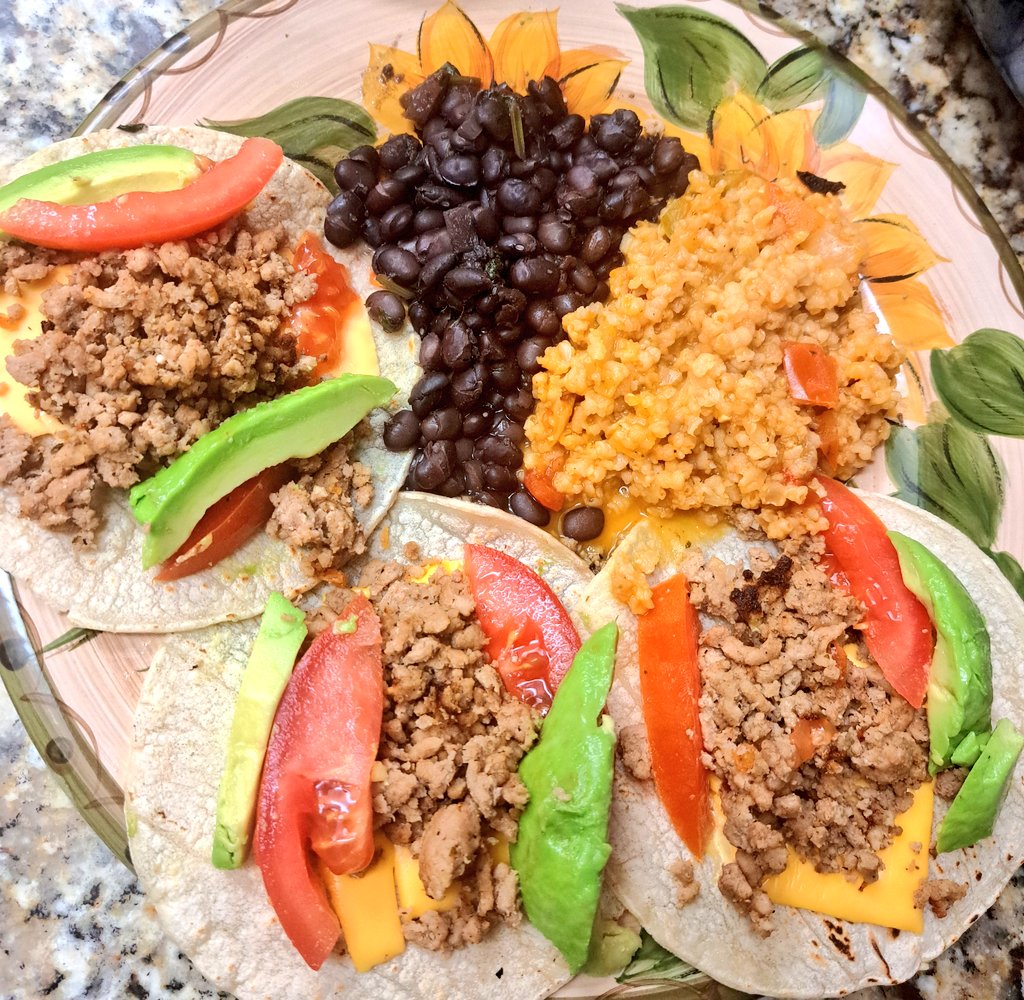 Turkey tacos with brown rice and black beans.
#saislanders #LaFamilia