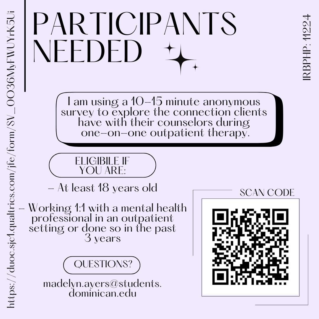 MadelynAyers13's tweet image. please consider participating in my thesis if eligible and sharing! 
duoc.sjc1.qualtrics.com/jfe/form/SV_0O…

#therapy #counseling #therapeuticrelationship #psychology #psychologythesis