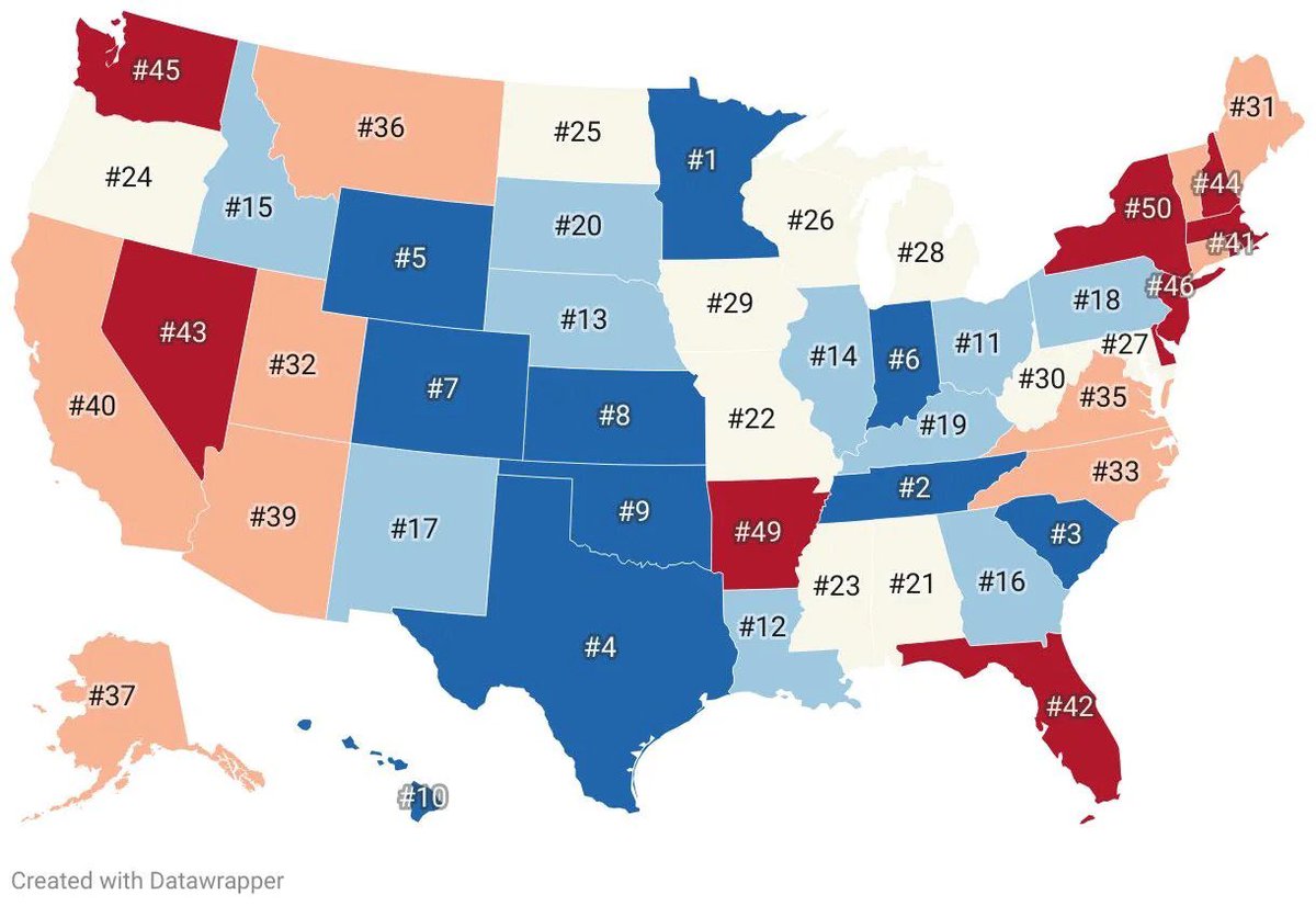 midwestern_ope's tweet photo. Map of the Friendliest States based on Politeness https://t.co/c82JqvTag9