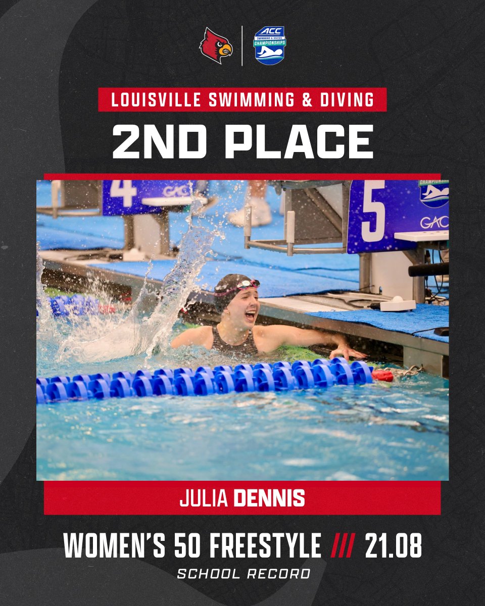 JULIA DENNIS, ARE YOU KIDDING???

The junior sets a new school record of 21.08 to finish as the ACC runner-up in the women's 50 freestyle!

#GoCards