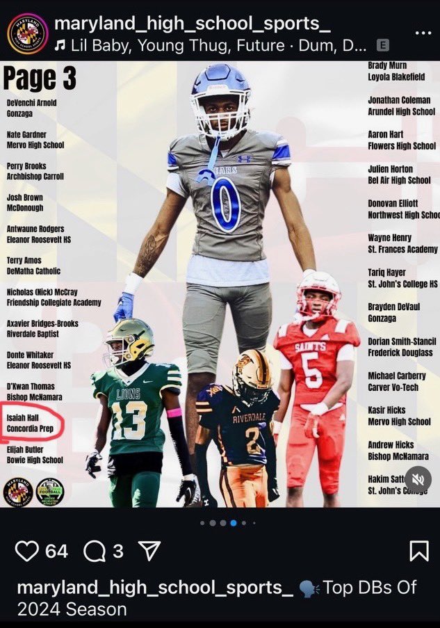 isaiahhall1_'s tweet photo. Blessed to be named one of the top DBs from the 2024 season @MarylandHigh and also to be named to 2025 1st-Team Baltimore Touchdown Club Super 22 team @BTC_1988 #BestHasYetToCome #GodsPlan
@FBConcordiaPrep @CoachBatts @CoachBrownDB @CoachDan_Y @CoachKing_FB @OpenCrossPlant @KyleJAndrews_ @_jennaking