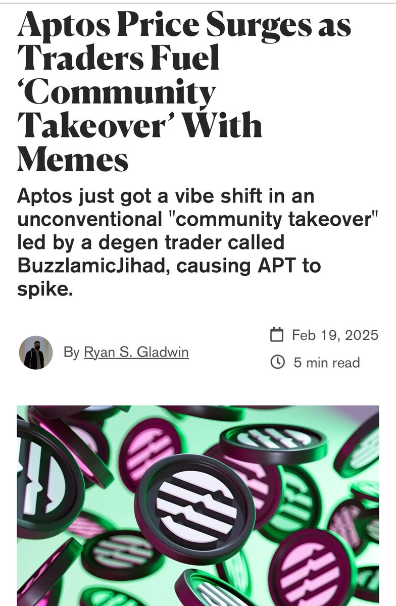 BuzzlamicJihad's tweet image. A terrorist just hijacked the coin 

Aptos looking good here