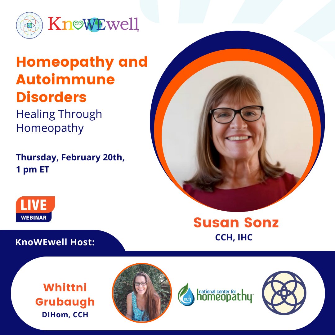 Healing Through Homeopathy

Join Susan Sonz for a webinar on Homeopathy &amp; Autoimmune Disorders with insights on remedies, case-taking, and trends. 

Register now! zurl.co/agdxI 

#Homeopathy #AutoimmuneHealing #NaturalHealth