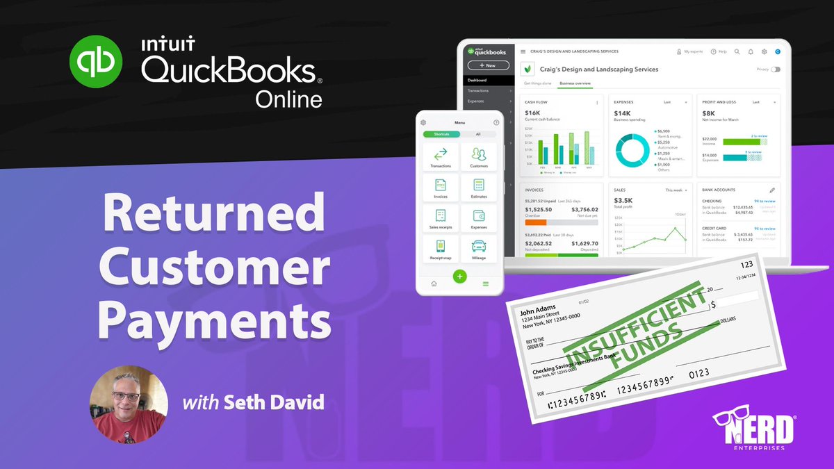 nerdenterprises's tweet image. Streamline Returned Payment Entries in #QuickBooksOnline: My Preferred Method #TalkNerdyToMe nerdyurl.com/returned-depos…