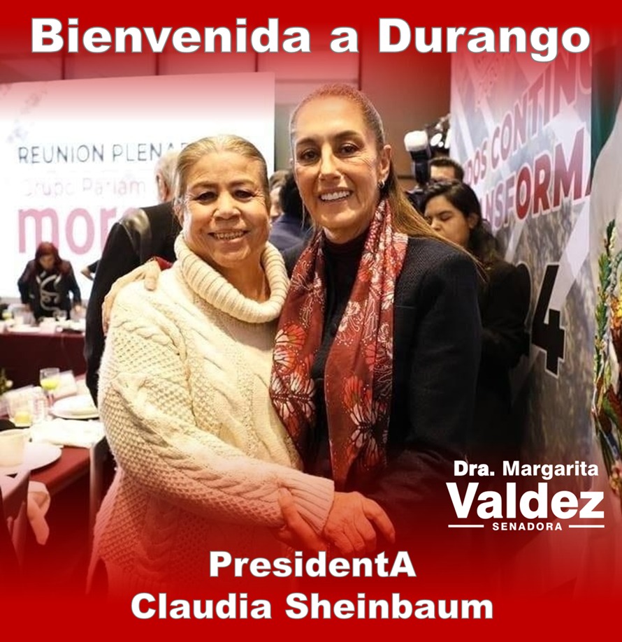 ✨🇲🇽 ¡Bienvenida a Durango, Presidenta Claudia Sheinbaum !
Es un honor recibirla con gran alegría y entusiasmo. Su presencia reafirma una vez más su compromiso con las y los ciudadanos de #Durango, al supervisar obras y entregar programas en  diferentes regiones del estado.