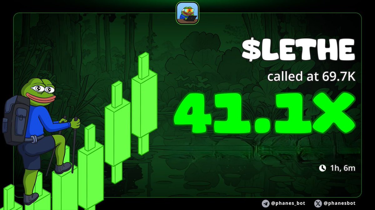 ThePlobble's tweet image. When the market is bleeding and your VIP gets a chill 41x

$LETHE

Free TG in bio - message me for more details. Fade &amp;amp; stay broke.