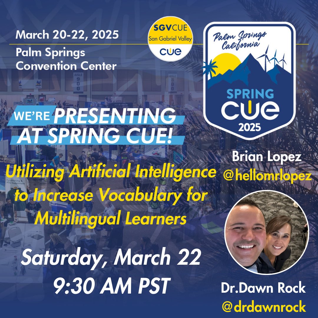 🌻 The countdown has begun! Get ready for the excitement and inspiration at Spring CUE in Palm next month! 🌴 Can't wait to see everyone there! 🎉 #SpringCUE #EdTech #BetterTogether @cueinc <a href="/SGVCUE/">San Gabriel Valley CUE</a>