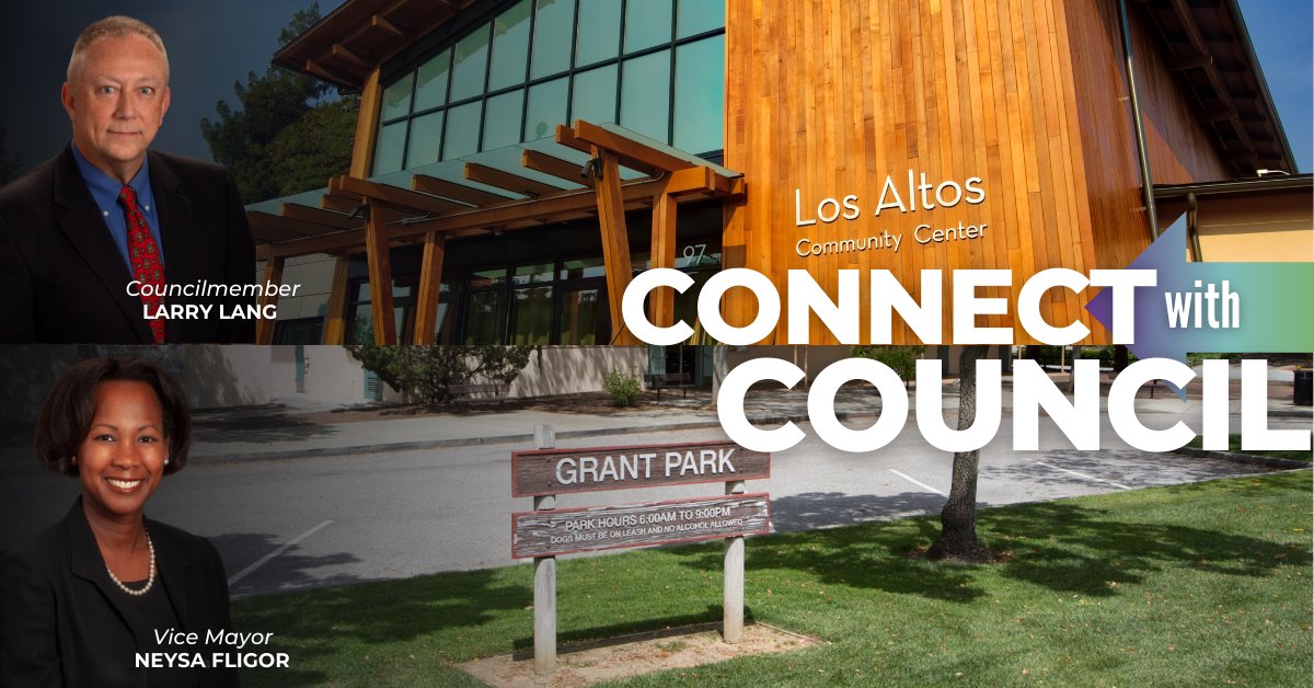 Two opportunities to connect with #LosAltos City Councilmembers this week:

🤝 Councilmember Larry Lang: Friday, February 21, from 10 AM-12 PM at the Los Altos Community Center

🤝 Vice Mayor Neysa Fligor: Saturday, February 22, from 2:30-4 PM at the Grant Park Multipurpose Room