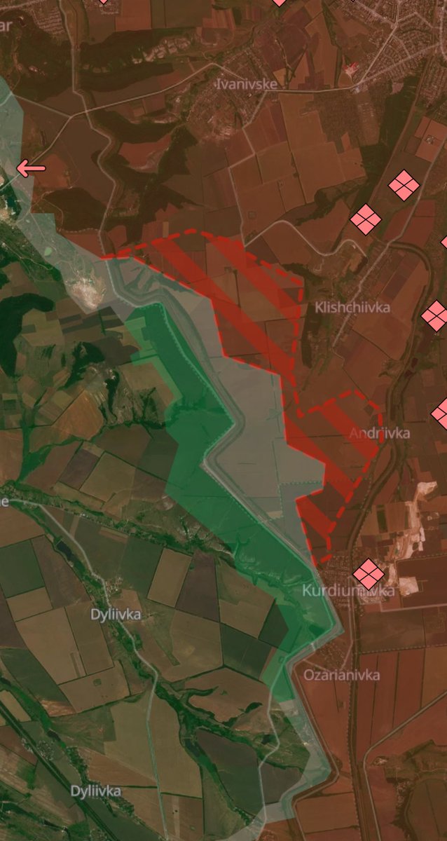 WarTabs's tweet photo. #Ukraine Lagebericht 
-18.92.2025:
-Ukraine drängt Russen bei Malynivka zurück.
-Russen erobern Dachne, und erzielen weitere Geländegewinne bei  Zelenivka, Kostyantynopil, Novosilka, Klishchiyivka, Baranivka,
Novoocheretuvate, Andriivka und Pishchane. https://t.co/kgZIQKgt1I