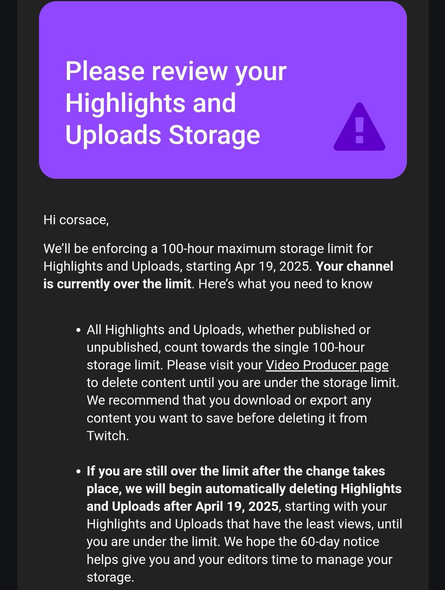 Yo osu! tourney channels u might want to migrate all ur (old) VODs somewhere else before they automatically get killed in the near future