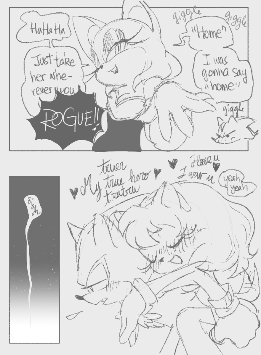 KamuiHand's tweet photo. It all started with the first image... and then, well... the comic drew itself.
I hope you all like it 🥰
#shadamy #sfw #comic #sketch https://t.co/qxUve3XtOm