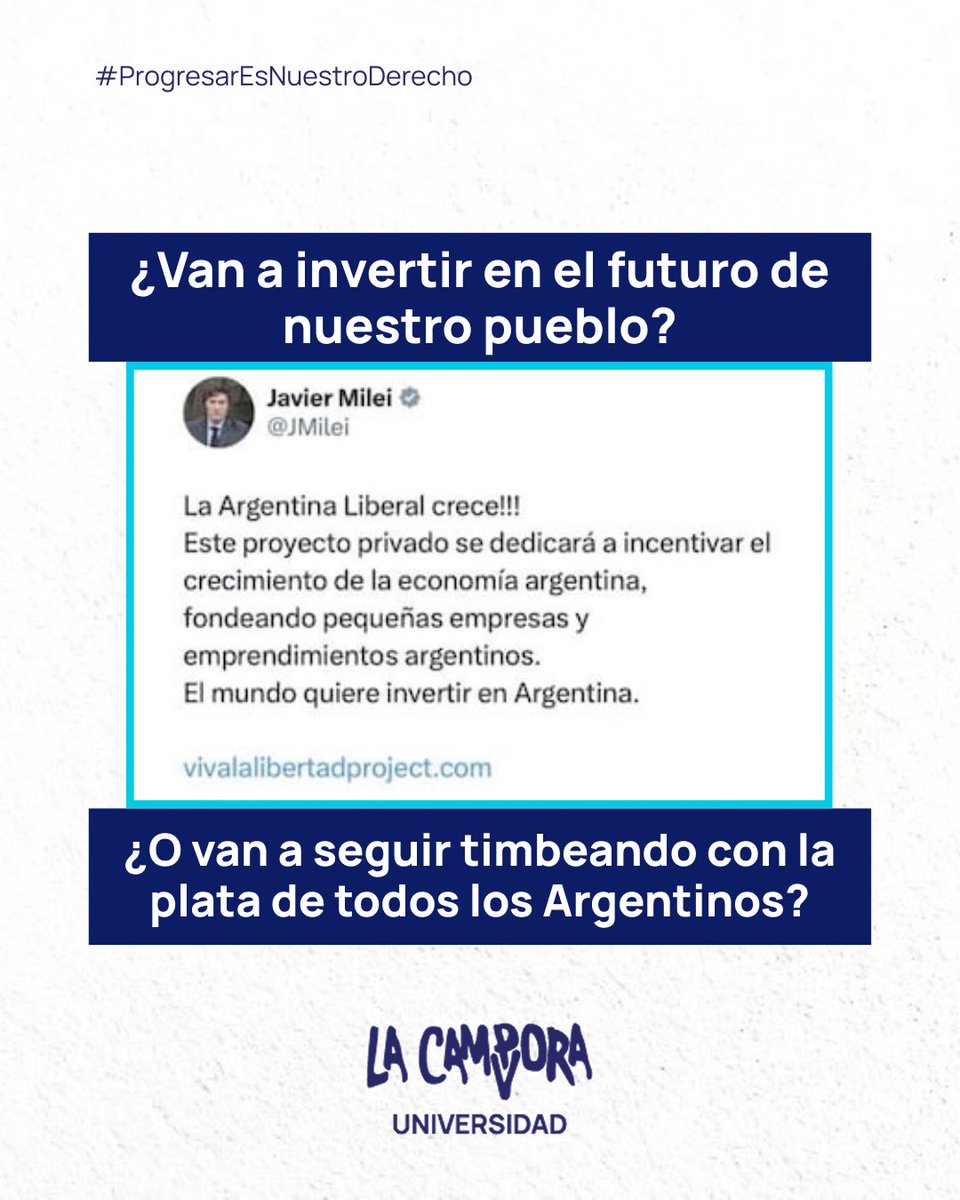 lacampora_univ's tweet image. 📚Ante la incertidumbre y la falta de respuestas del gobierno, seguimos exigiendo que se garantice el acceso a la educación para todos los jóvenes de nuestra Patria.
No al ajuste en educación, no al recorte de nuestro futuro. 🚫
#ProgresarEsNuestroDerecho