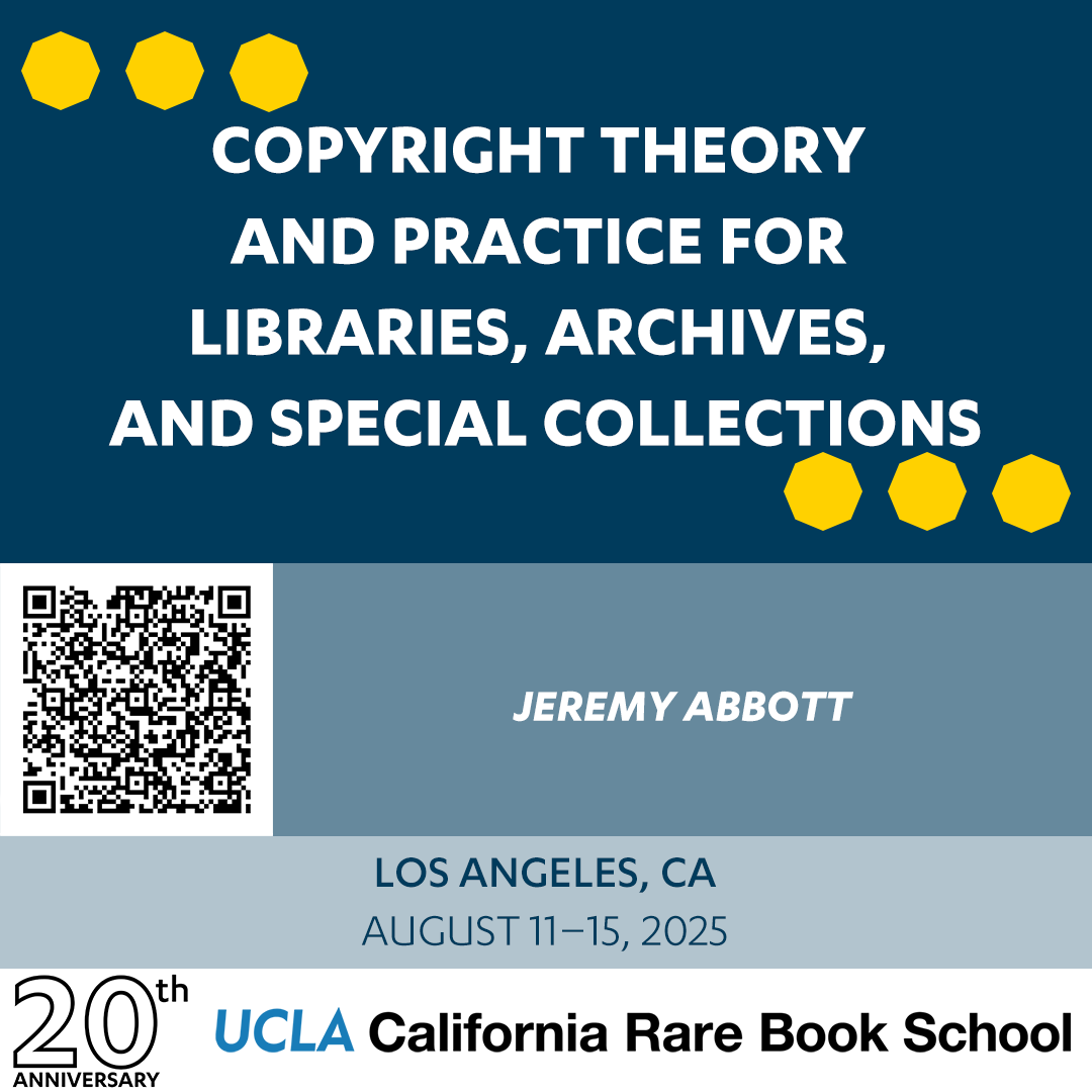Unlock the Secrets of Copyright! 📚

Join us for a deep dive into the history and legal foundations of copyright in the U.S.! No prior knowledge needed—just curiosity! Let's explore its impact on libraries and archives together.

#Copyright101 #LibraryLife #LegalHistory