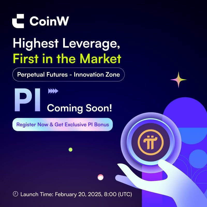 CoinWOfficial's tweet photo. PI @PiCoreTeam Network is officially listing on Feb 20 at 8:00 UTC!

✅ Spot Trading: PI/USDT (DePIN &amp; Meme Zone)
✅ Perpetual Futures: Industry’s highest leverage
✅ Exclusive trading rewards!

📍 Deposits open: Pending
📍 Withdrawals start: Pending

Who’s ready to trade $PI? 👀 https://t.co/udRo6skneZ