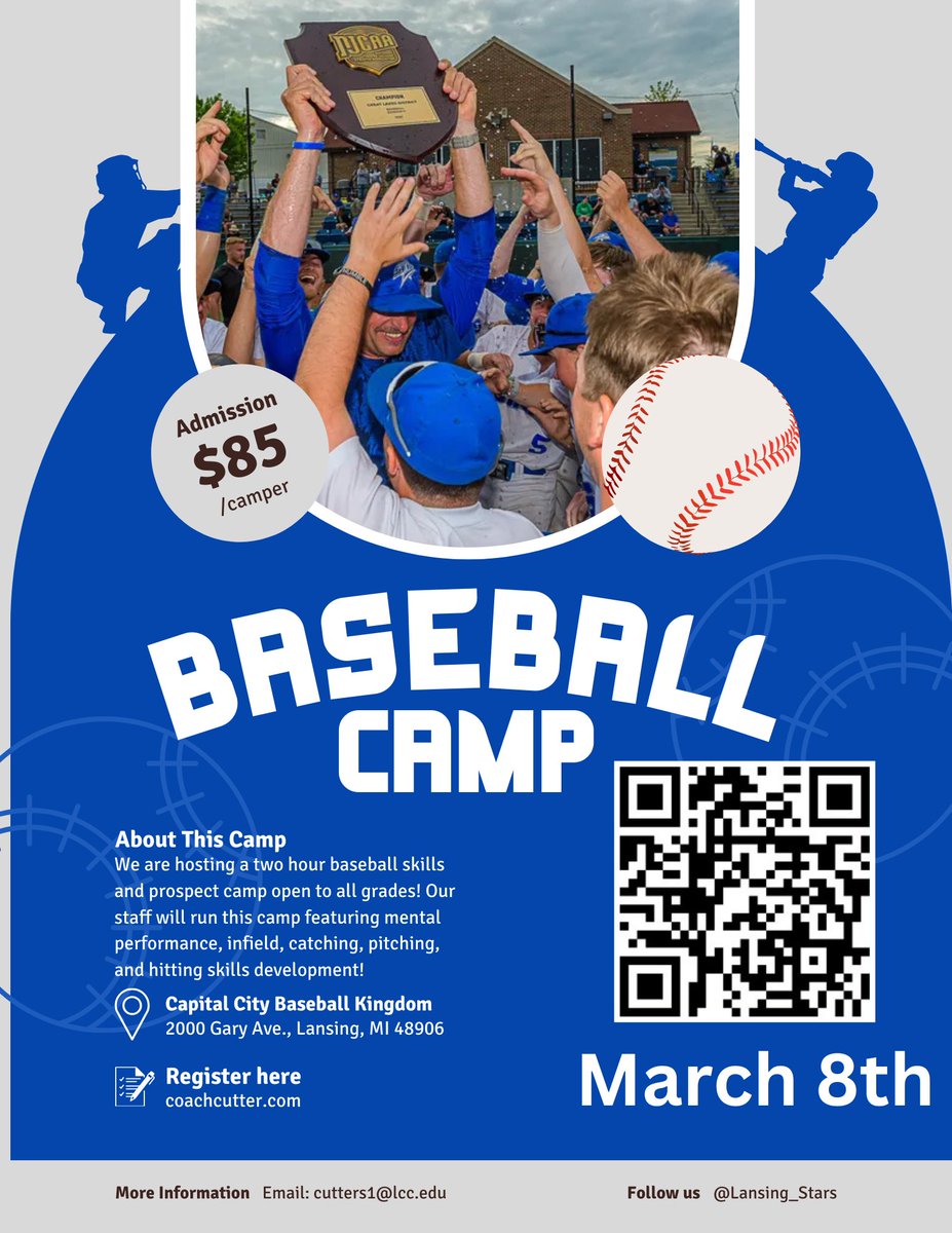 Lansing Stars Baseball (@lansing_stars) on Twitter photo March 8th Skills and Prospect Camp Announcement!
Open to all grades!
We will be hosting a Skills and Prospect Camp Saturday March 8th from 12:00-2:00PM at <a href="/CapitalctyKings/">Capital City Baseball Kingdom</a>!
The camp will be overseen by our staff leading campers through a mental performance, infield, pitching, March 8th Skills and Prospect Camp Announcement!
Open to all grades!
We will be hosting a Skills and Prospect Camp Saturday March 8th from 12:00-2:00PM at <a href="/CapitalctyKings/">Capital City Baseball Kingdom</a>!
The camp will be overseen by our staff leading campers through a mental performance, infield, pitching,