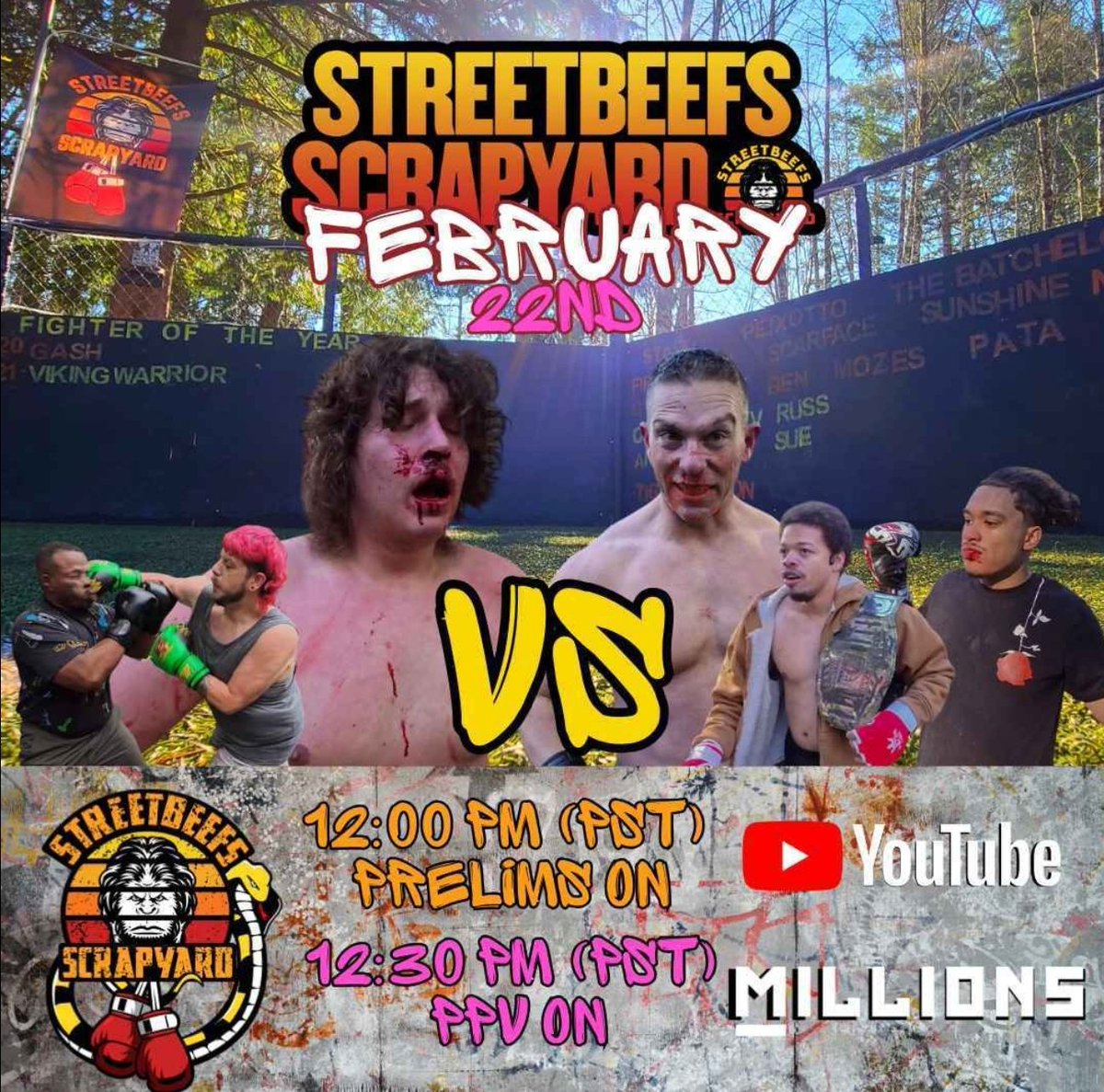 millions.co/streetbeefs-sc…

Here is the link for our Live PPV Saturday. We will no longer be doing our Live events through YouTube. The quality will be much better on this.