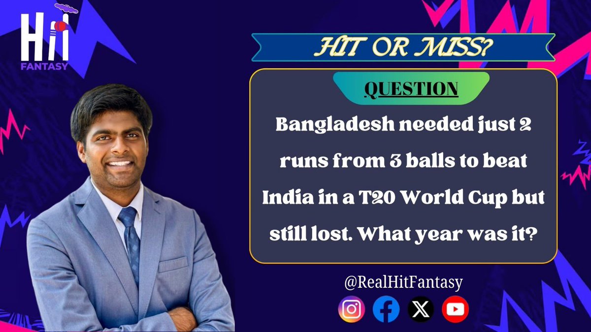 RealHitFantasy's tweet photo. 🔥 HIT or MISS – A New Cricket Challenge! 🔥

Think you know cricket? 🏏 Prove it in HIT or MISS! Every game, I’ll ask a cricket question, and one lucky winner will be randomly selected from the correct answers for a shoutout on our YouTube channel! 🎤🎉 https://t.co/iXqFmGq78d