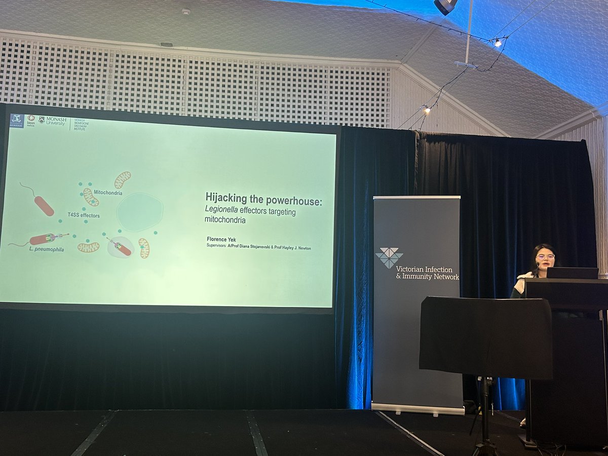 sturalph's tweet image. Impressive cell biology from @FlorenceYek at the Lorne infection and immunity conference explaining how Legionella hijack host cell mitochondria @The_VIIN #Lorneiandi